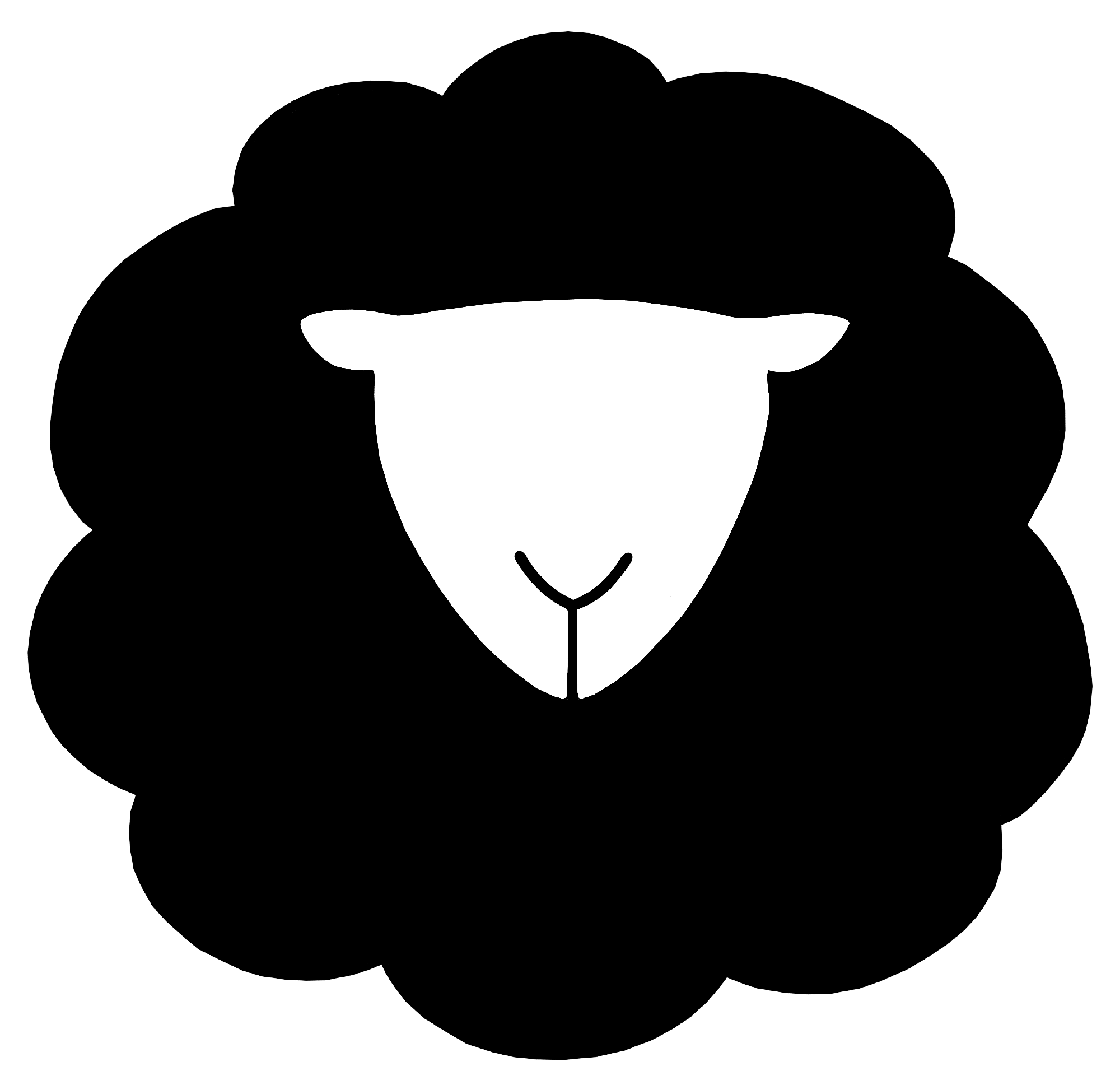 image of a small black sheep with a white head